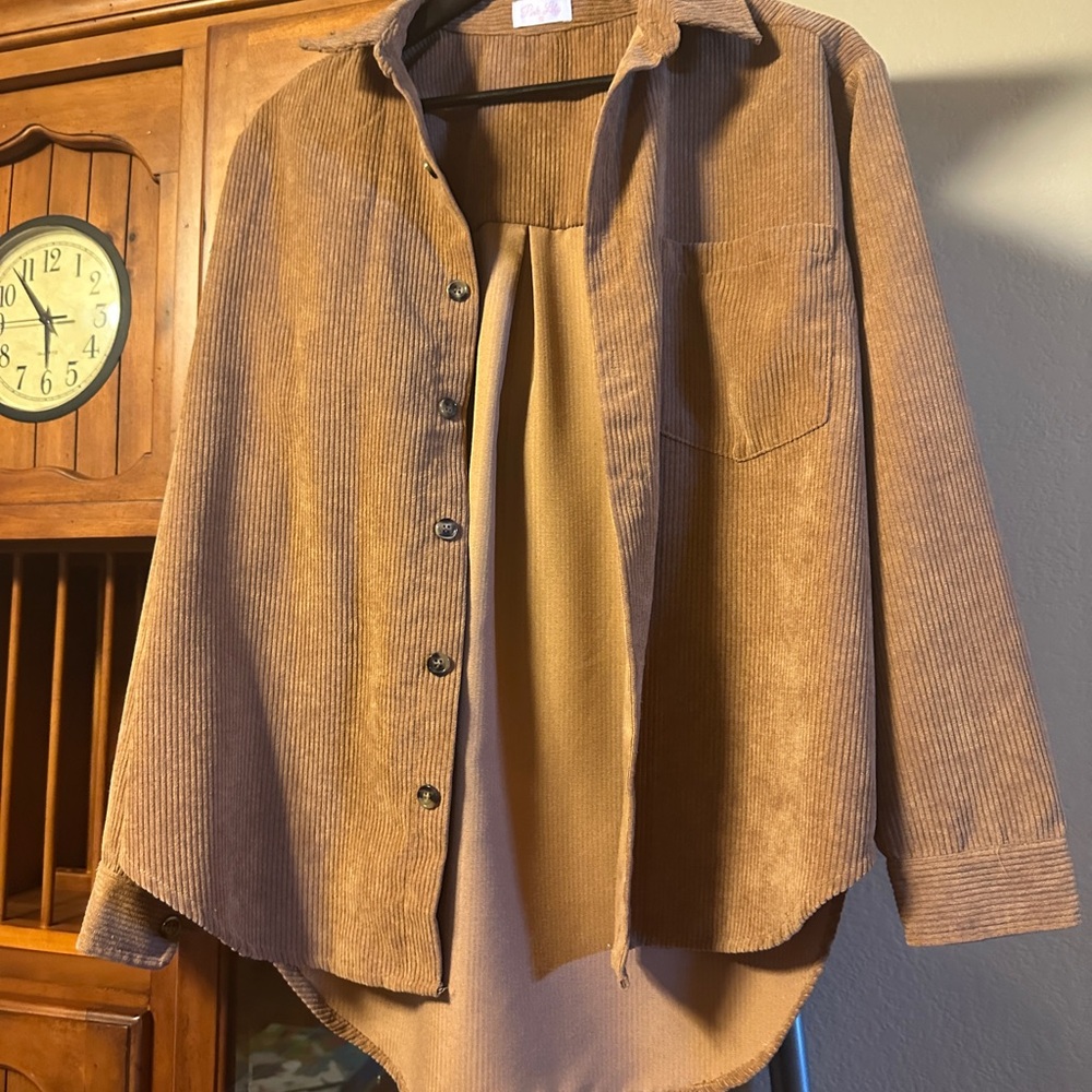 Pink Lily brown Corduroy Utility Jacket